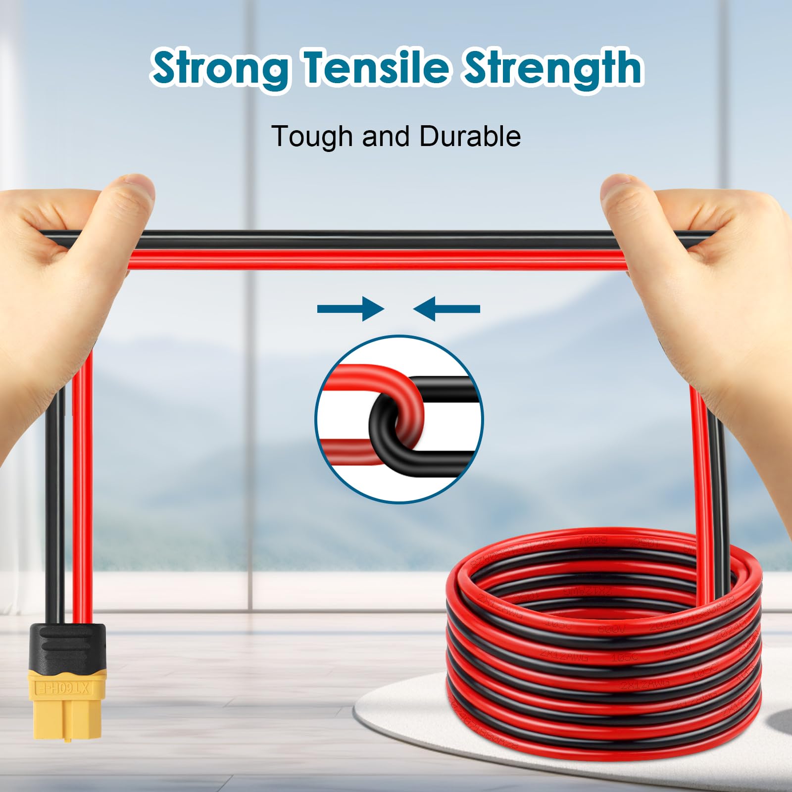 MOOKEERF durable 12AWG copper wire supports stable current