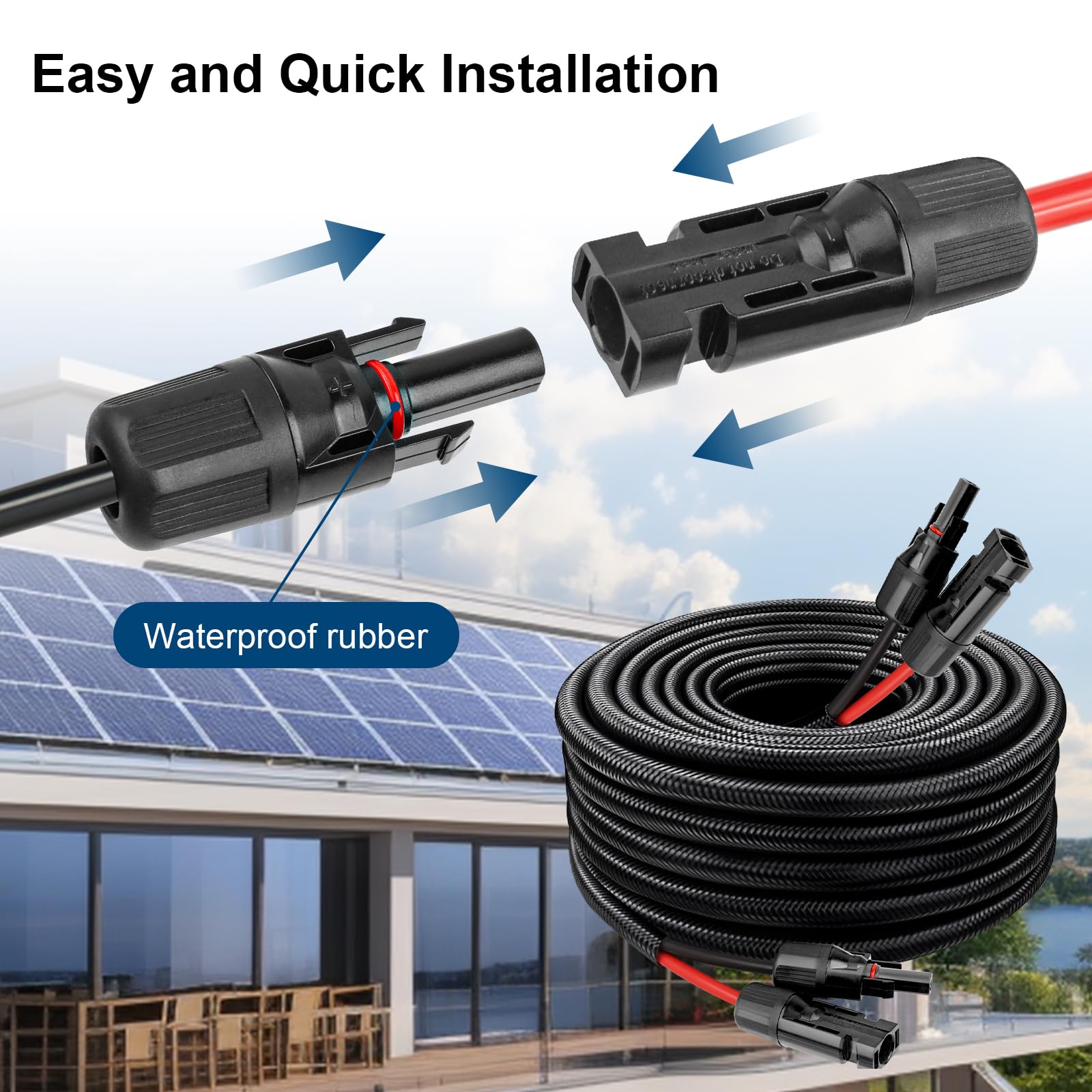MOOKEERF package includes two 10ft cables with male and female IP68 connectors