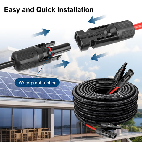 MOOKEERF package includes two 10ft cables with male and female IP68 connectors