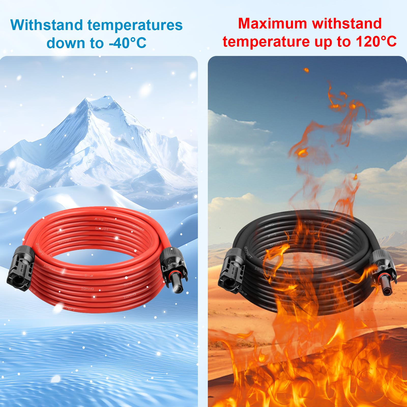 MOOKEERF packaging showing two 50ft cables in red and black