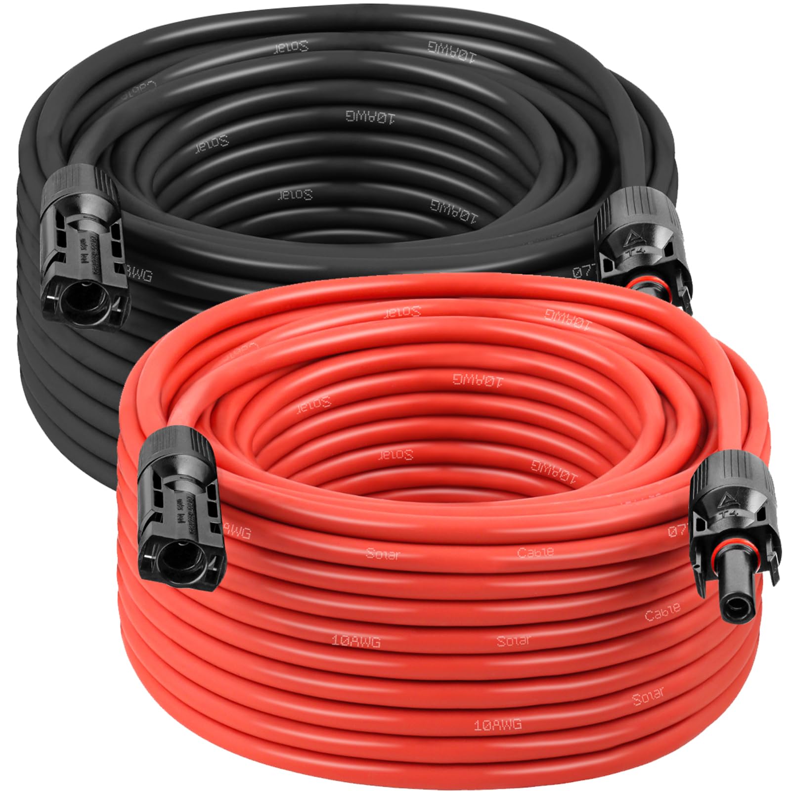MOOKEERF red 50ft solar extension cable with IP68 connectors for outdoor use