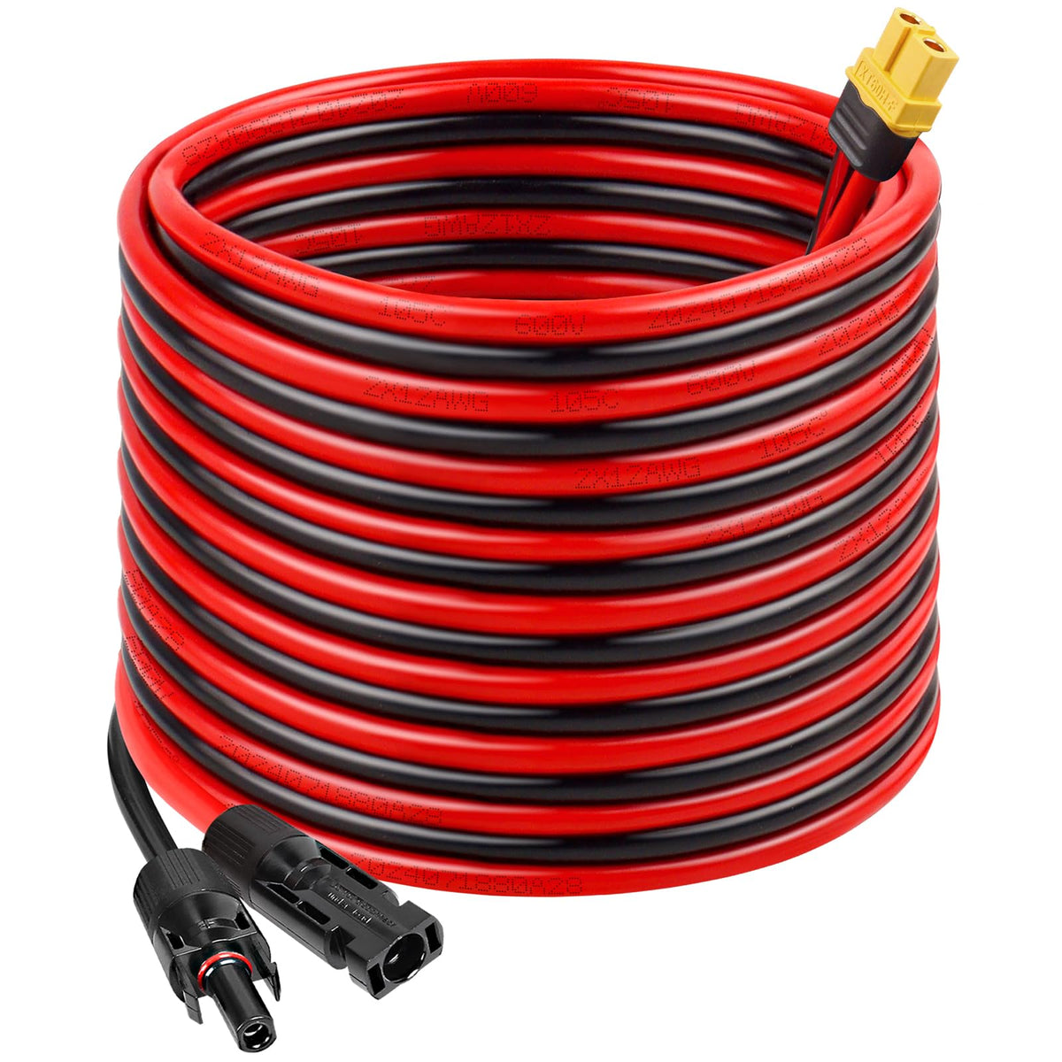 MOOKEERF solar to XT60 extension cable 30ft powering a portable power station outdoors