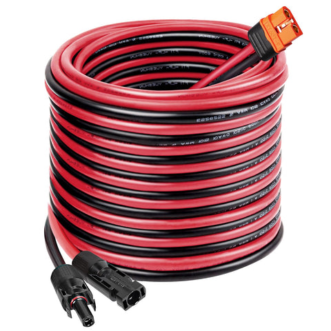 MOOKEERF solar-to-xt60i cable 35ft with 10AWG wire for low-loss power delivery