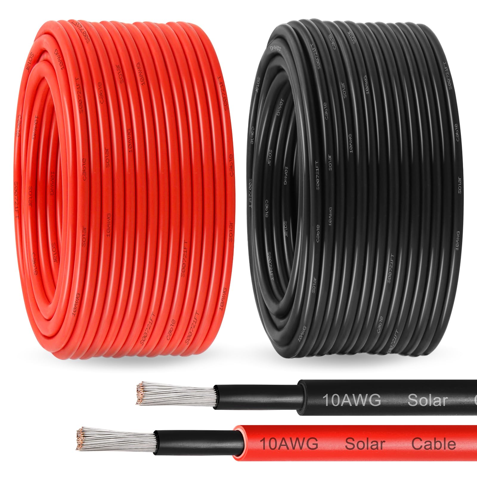MOOKEERF solar wire 10AWG black 100ft coil for outdoor setups