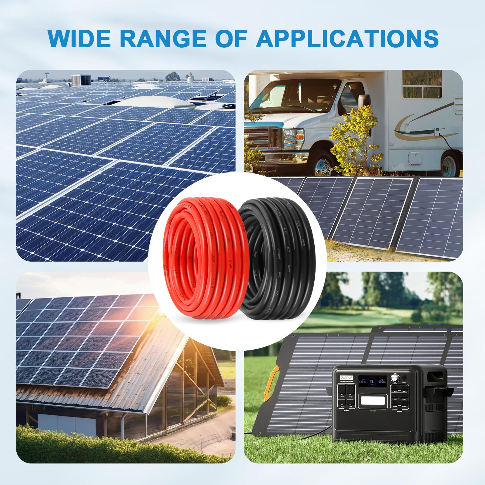 MOOKEERF solar wire illustrated uses for boats and RVs