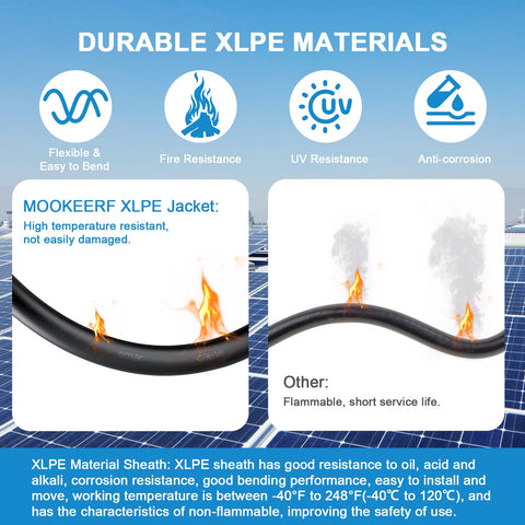 MOOKEERF weather-resistant solar cable built for outdoor use