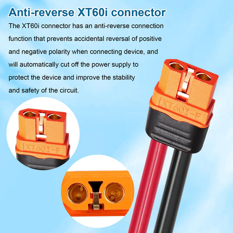 MOOKEERF xt60i connectors with IP68 rating resist moisture for outdoor use