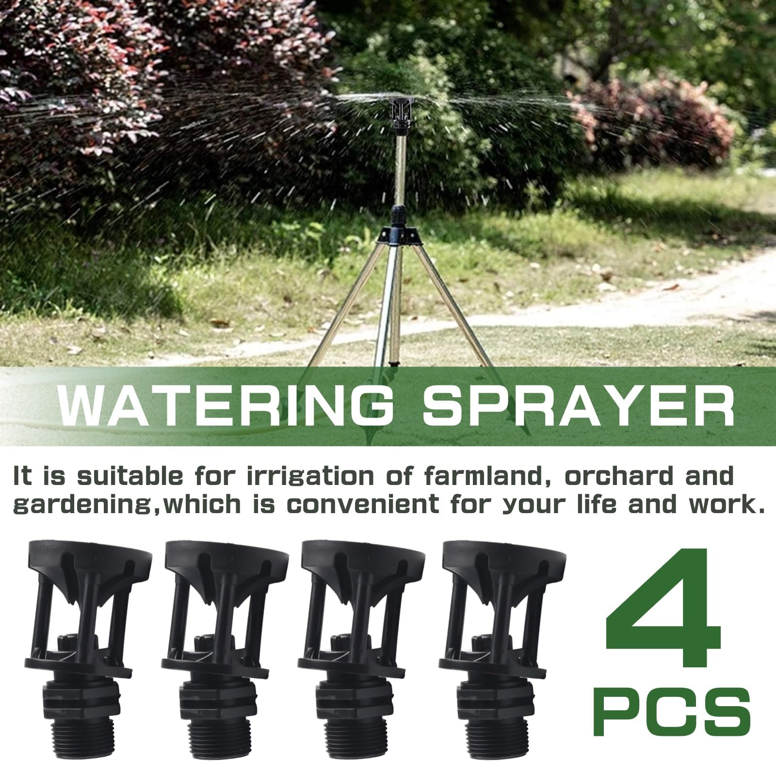 MOONDKIST 360 degree swivel ensures uniform yard coverage.