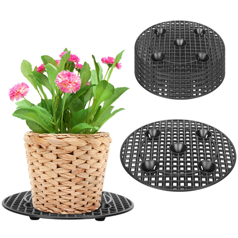 Moonoom 8-pcs plant elevator raises pots to protect surfaces.