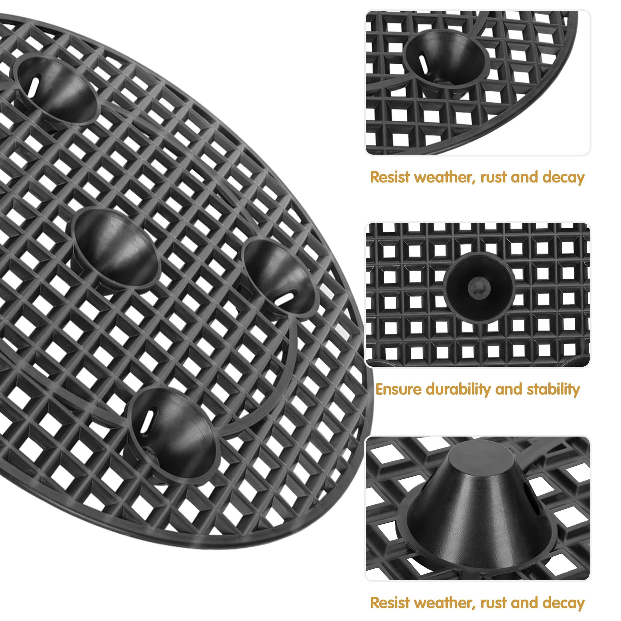 Moonoom black plastic plant stand for indoor and outdoor use.