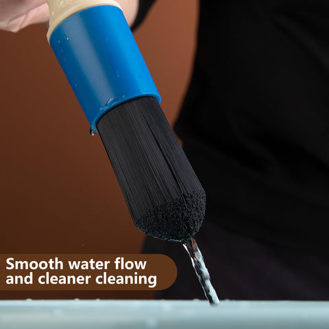 Moonoom bristles close-up reveal soft yet effective scrubbing action on grime.
