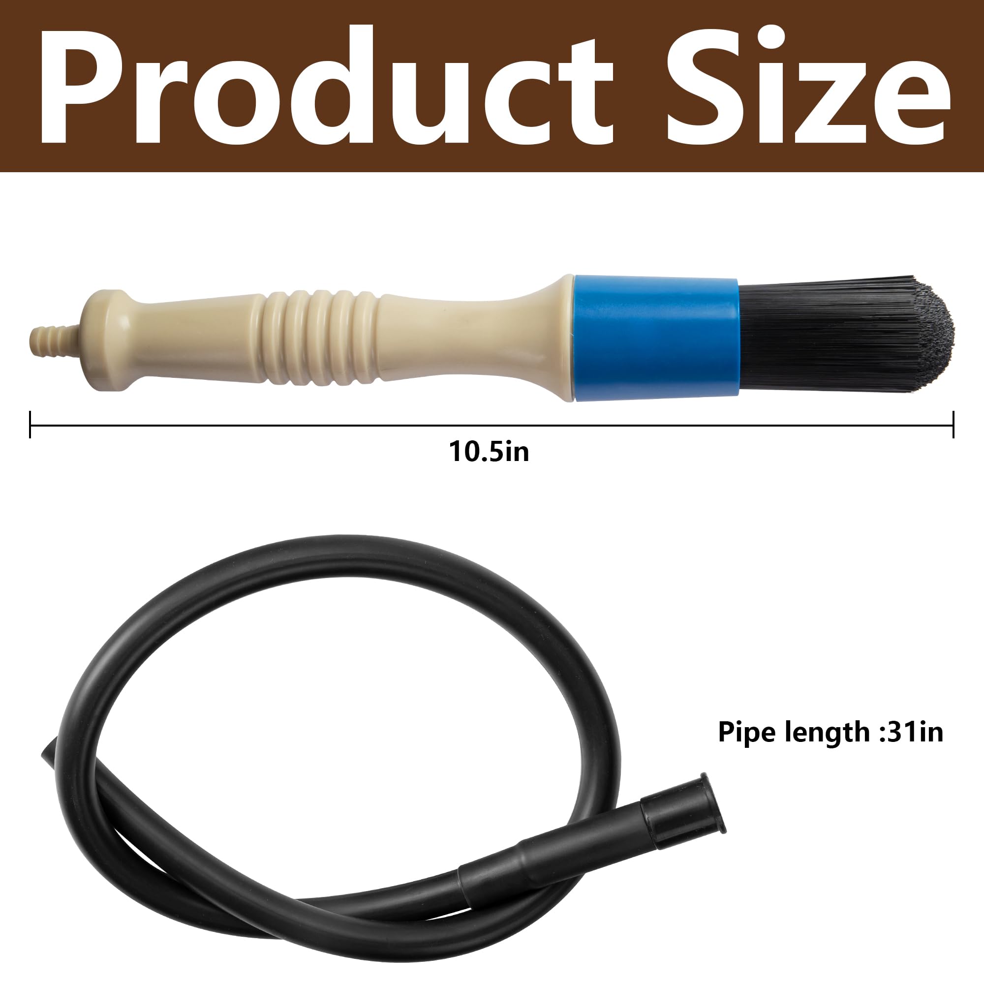 Moonoom long hose detail highlights corrosion and oil resistance for solvent delivery.