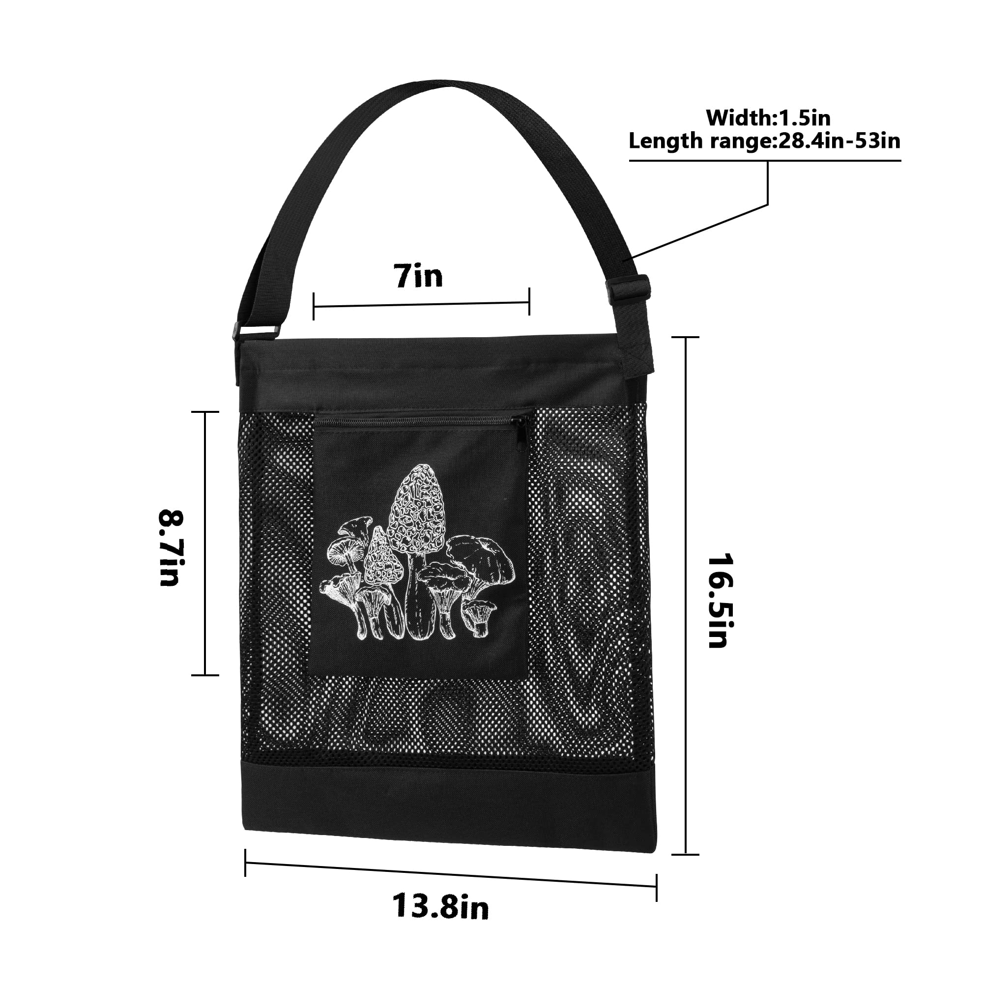 Moonoom mushroom hunting bag with mesh open for quick harvest checks.