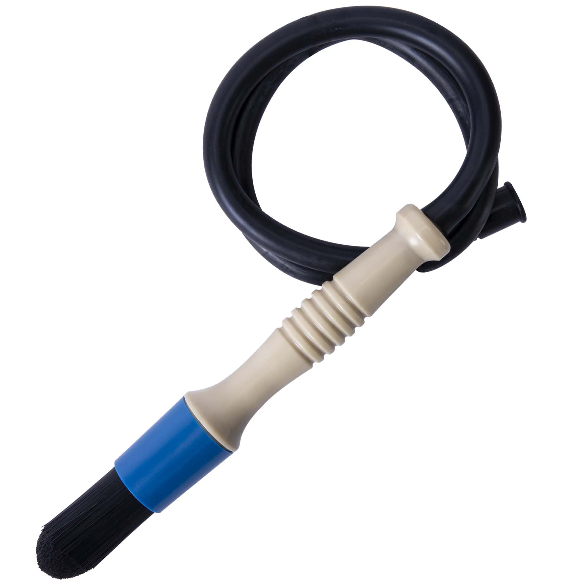 Moonoom parts washer brush with hose demonstrates deep cleaning reach for tough deposits.