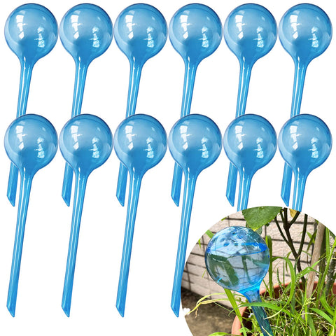 MOONSOUND 12pcs watering globes pack ready for use, helping keep soil moisture when away.