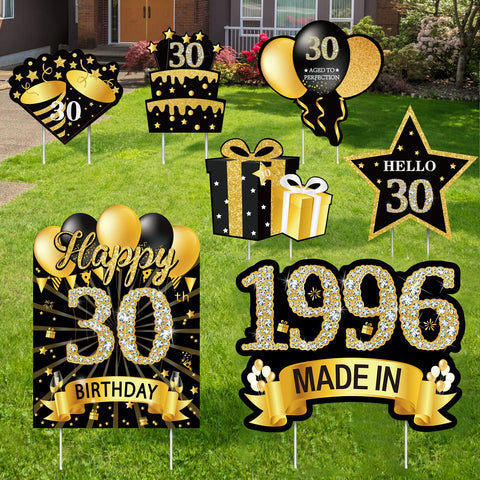 MOORAY 30th birthday yard sign with 'Happy 30th' headline for outdoor celebrations