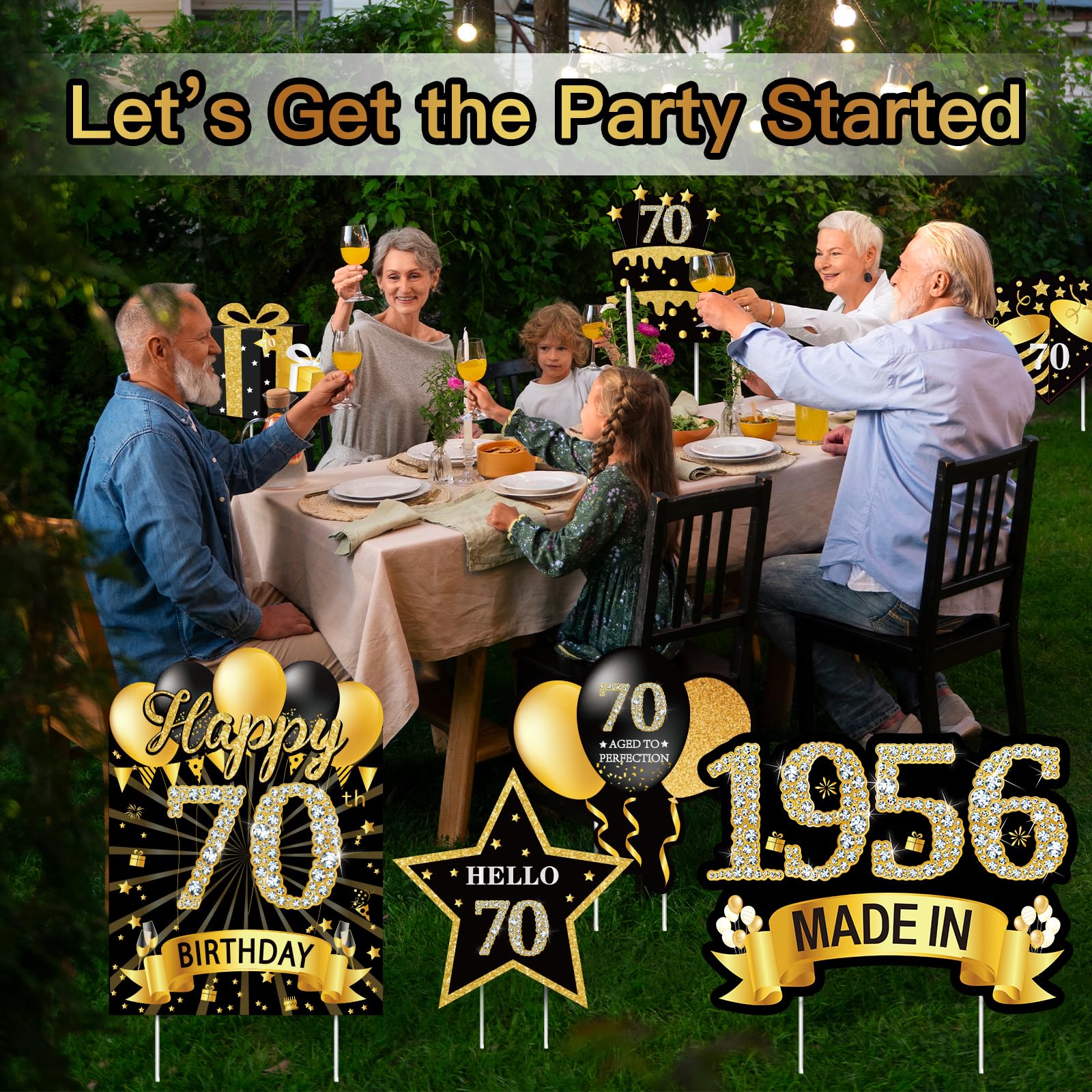 Mooray balloons and stars decor adds festive outdoor vibes.