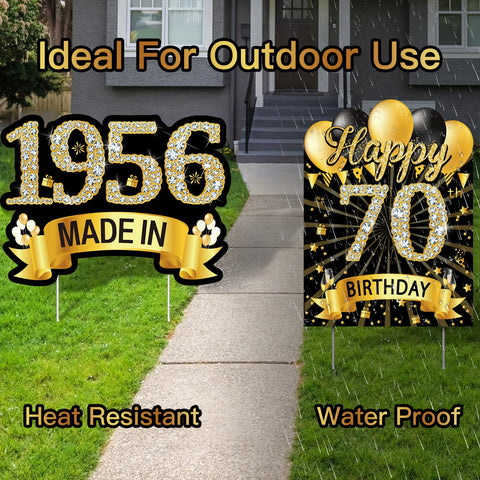 Mooray birthday cake sign accent for memorable yard celebrations.
