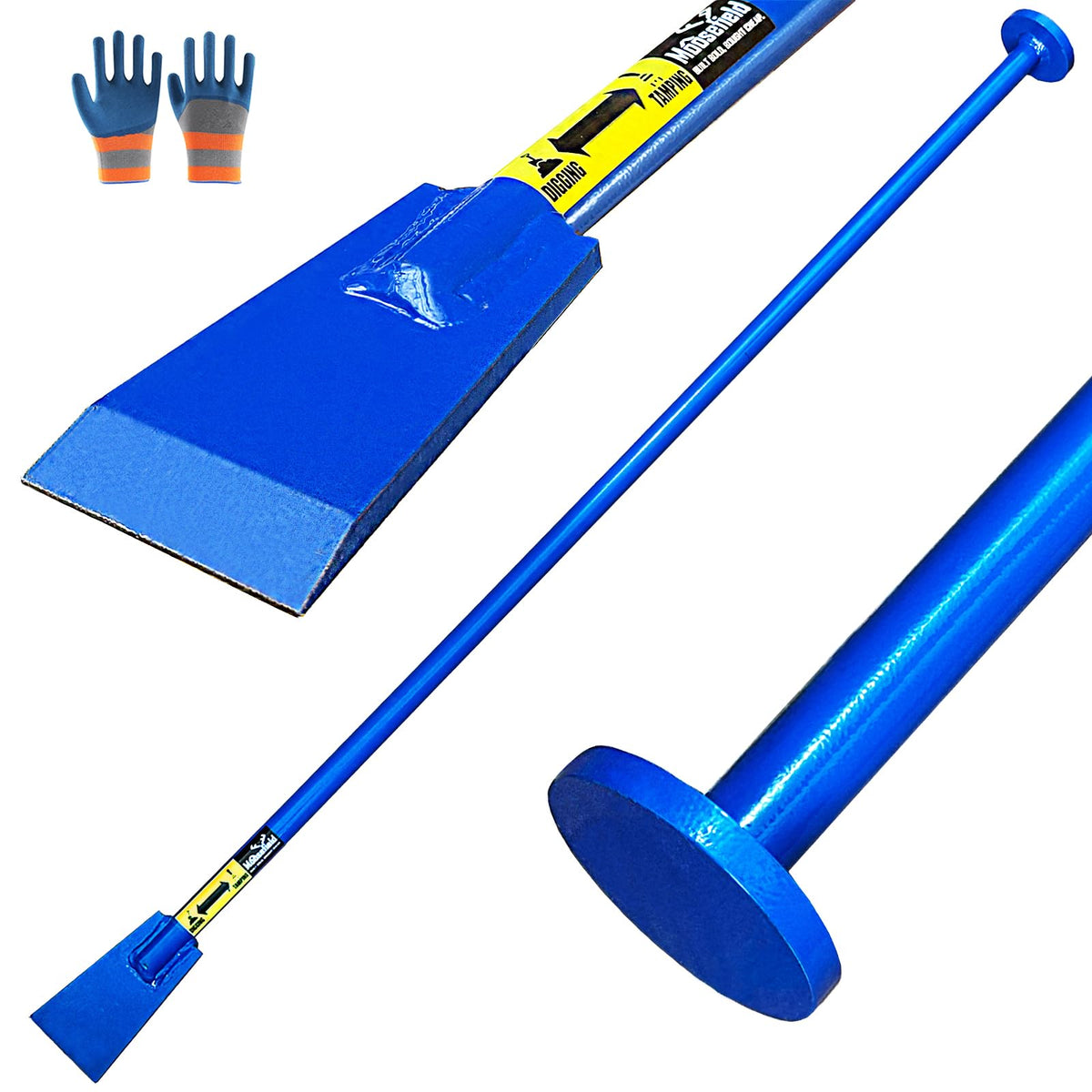 Moosefield 2-in-1 post hole digging tool for efficient digging and tamping.