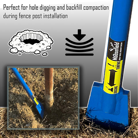 Moosefield fence post-hole installation in action for sturdy post setting.