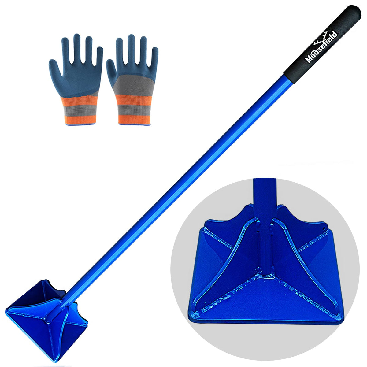 Moosefield fully welded tamper with 45-inch handle compacting soil for a firm base