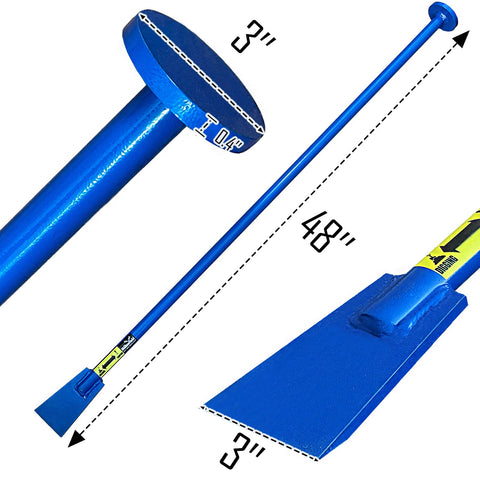 Moosefield round tamper head ideal for compacting soil around posts and footings.