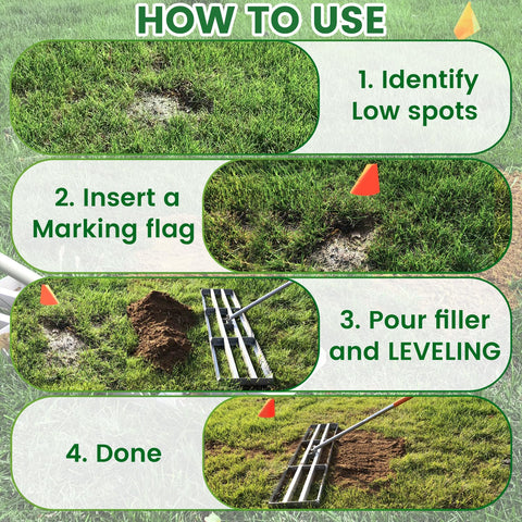 MOPAI 20-marking flags locate low spots quickly during lawn projects