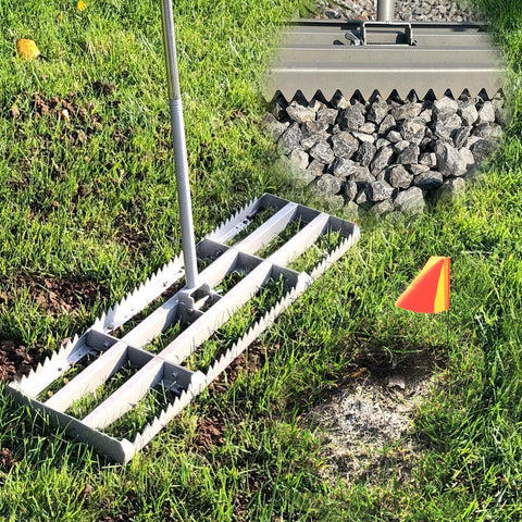 MOPAI lawn leveling rake flat side smoothing soil for planting.