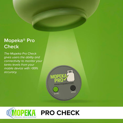 Mopeka Pro Check quick secure magnetic mount on LPG tanks.