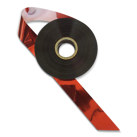 Mopet 500ft bird scare tape red-silver roll deters birds from crops.