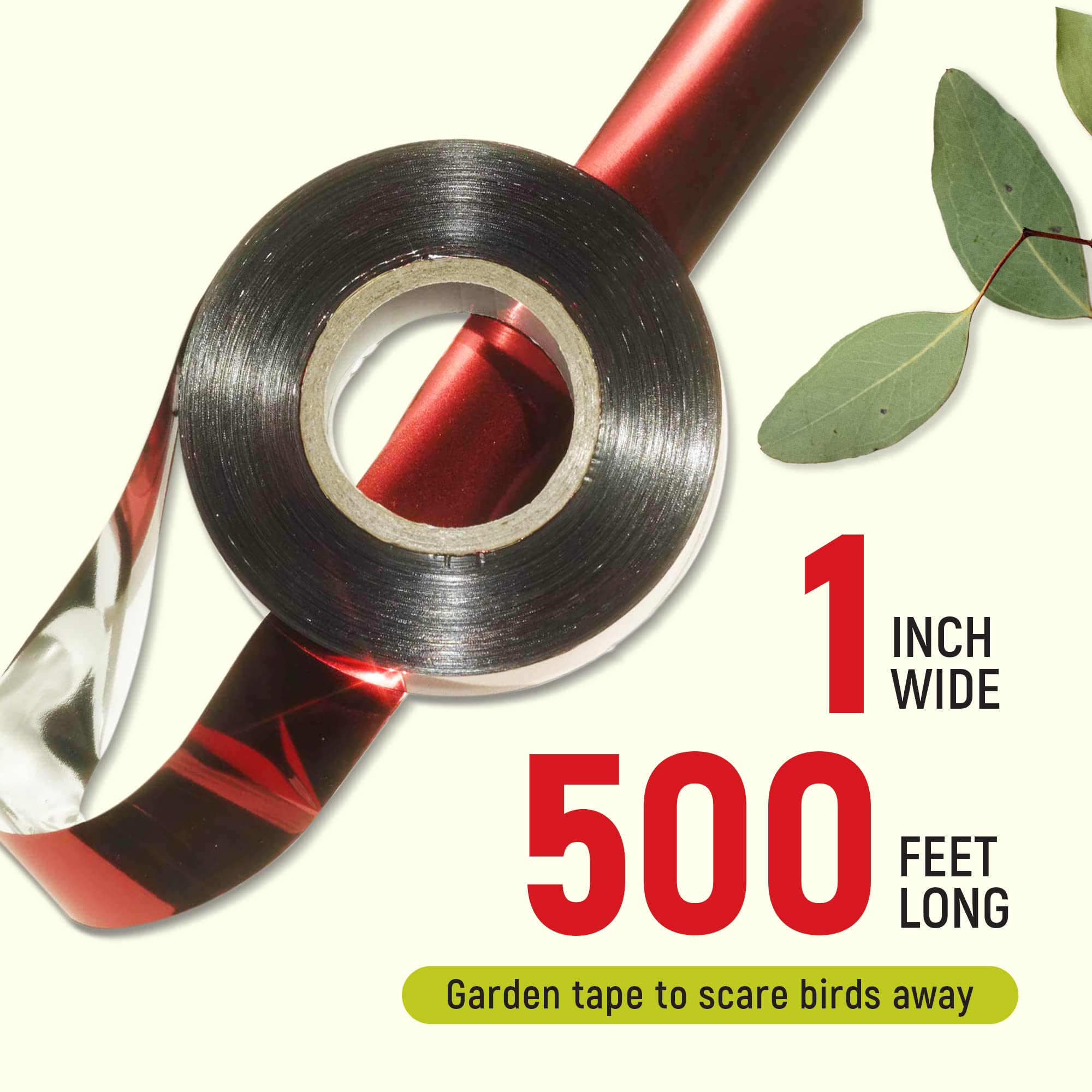 Mopet crinkling sound deterrent tape adds noise to scare birds away.