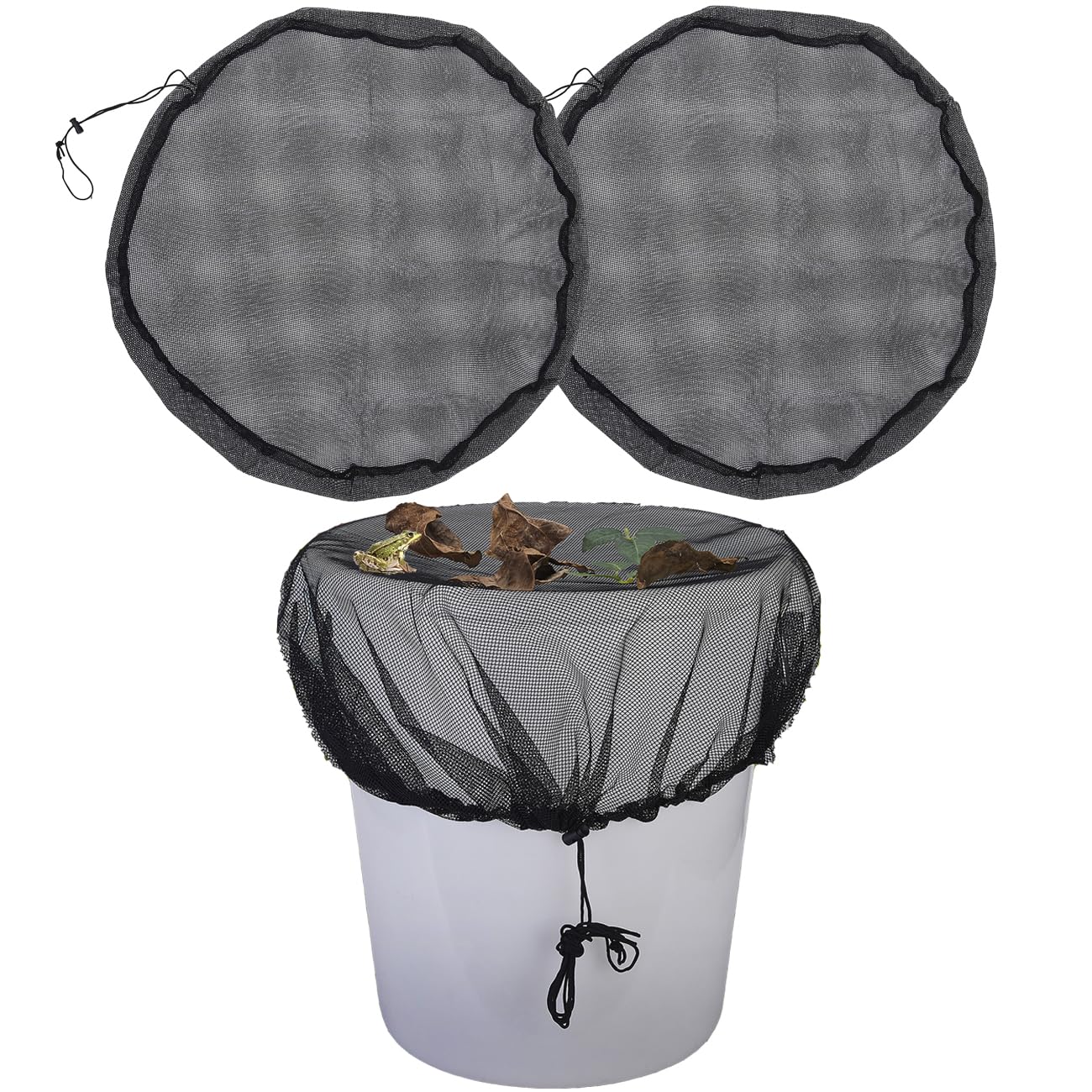 MOPHOEXII rain barrel mesh cover protecting water from leaves and debris