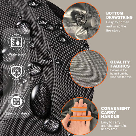 Adjustable drawstrings secure the cover against strong winds for stability.