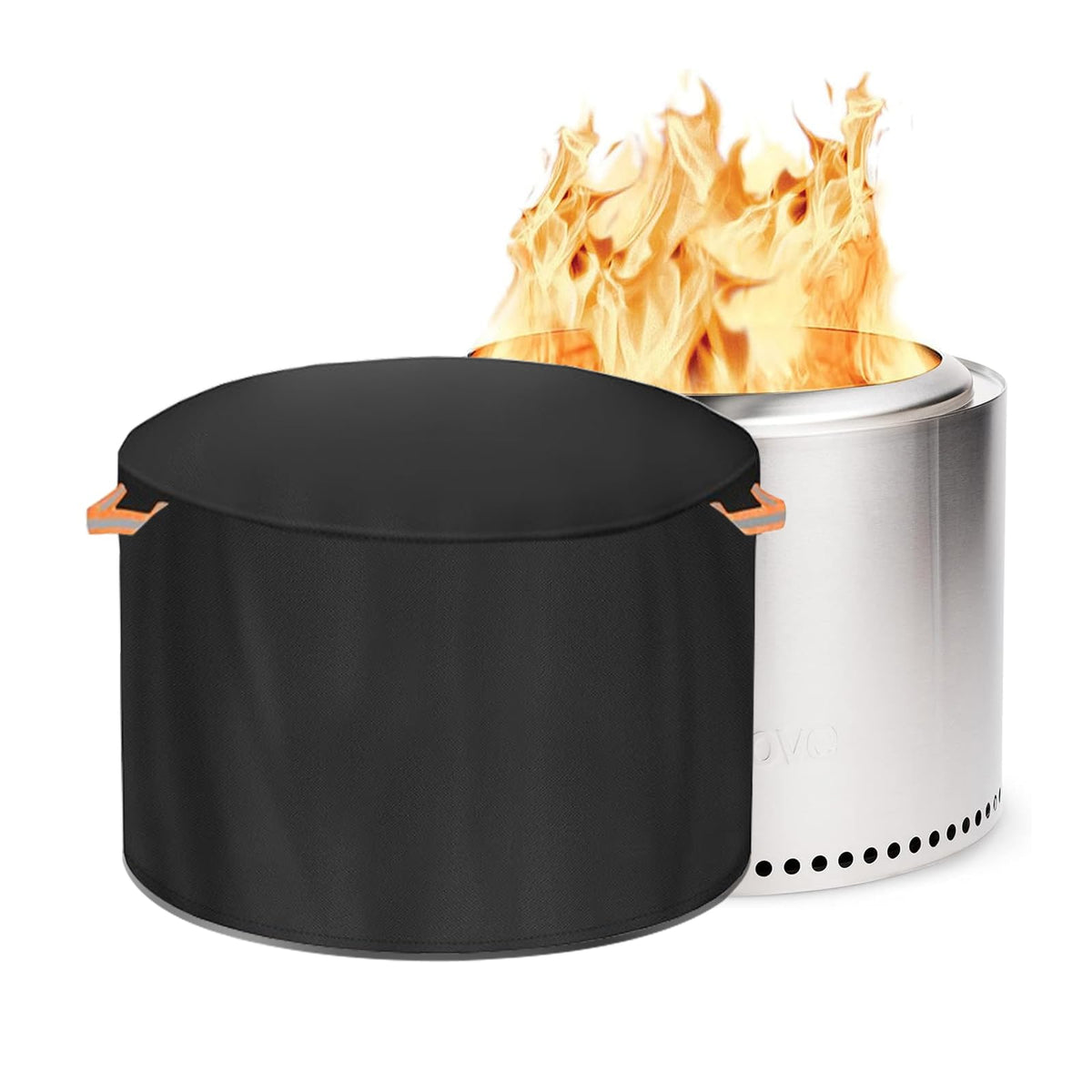 Mordx fire pit cover on Solo Stove Bonfire 22-inch, snug fit protects from elements.