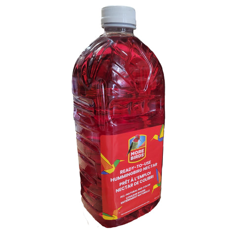 64 oz bottle size from More Birds nectar for busy, high-traffic feeders.