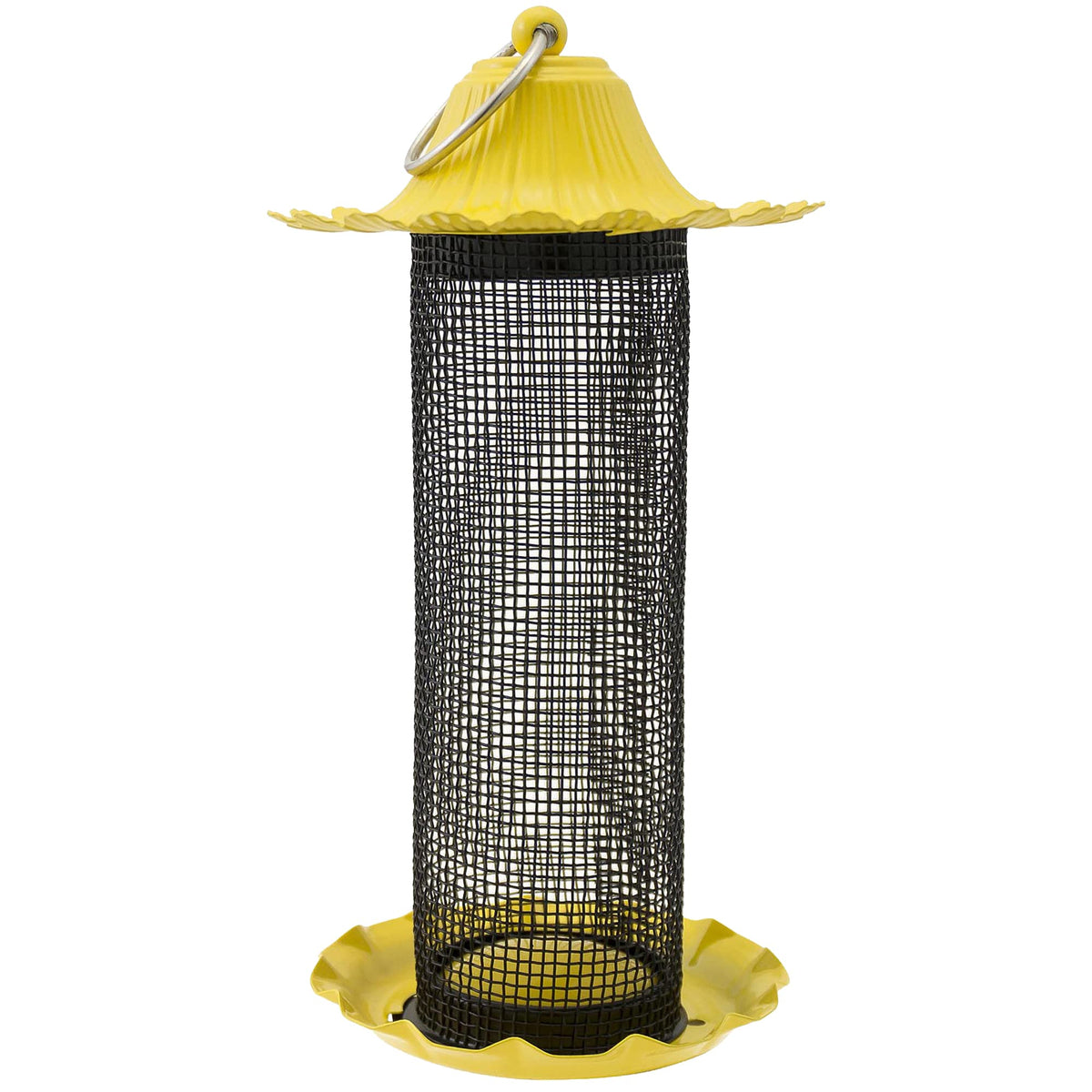 More Birds Stokes Select 38194 bird feeder yellow top view showing durable outdoor design