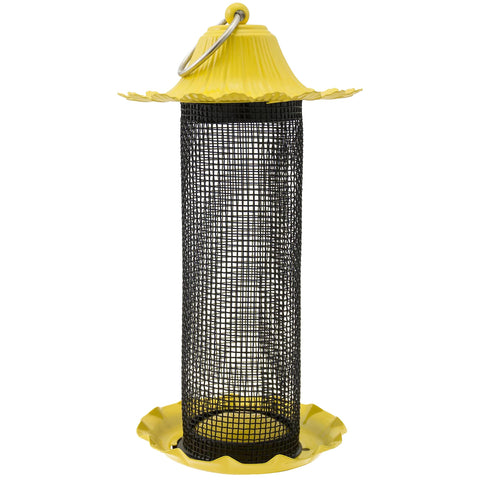 More Birds Stokes Select 38194 bird feeder yellow top view showing durable outdoor design