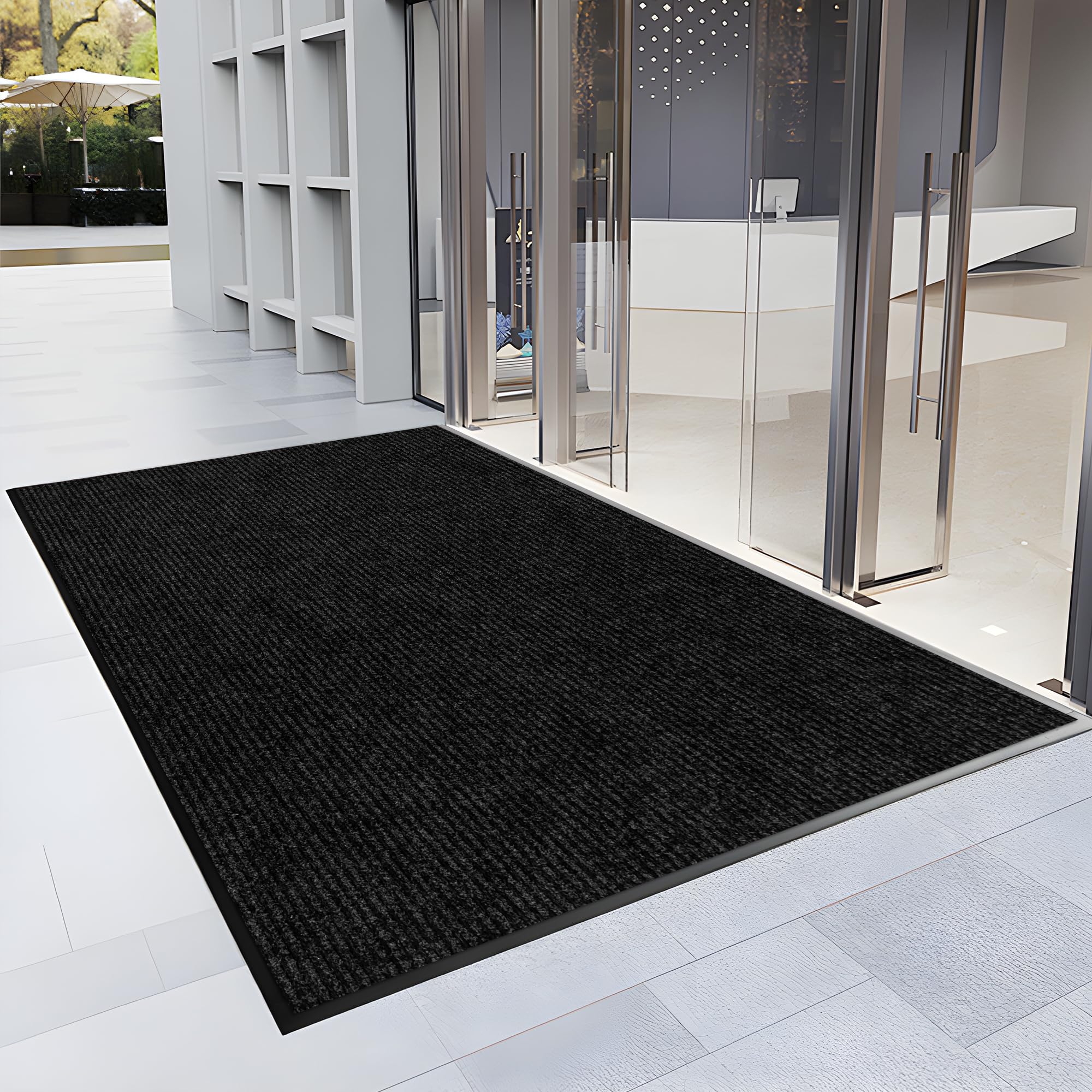 Morefany front door mat dirt-trapper captures mud to keep floors clean.