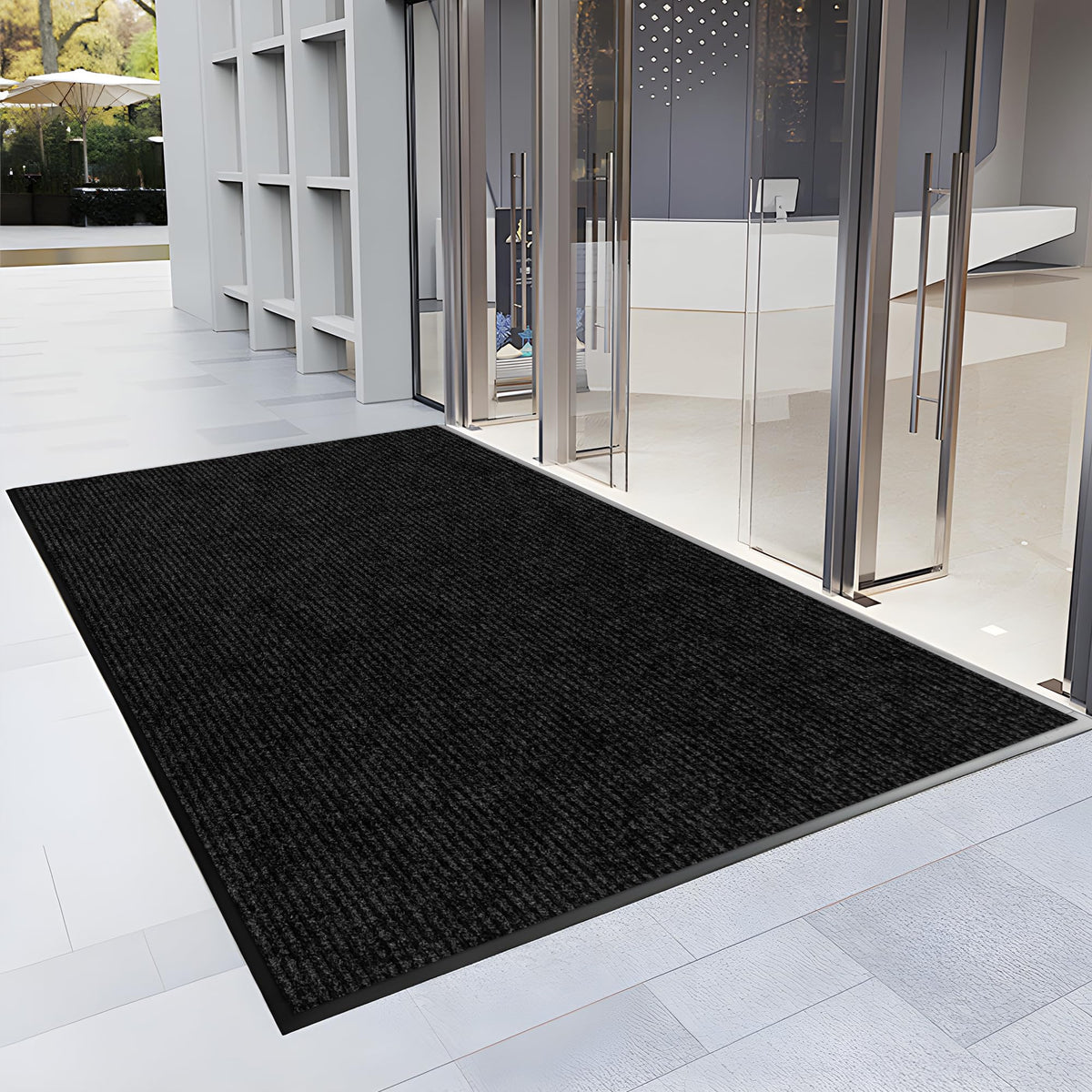 Morefany front door mat dirt-trapper captures mud to keep floors clean.