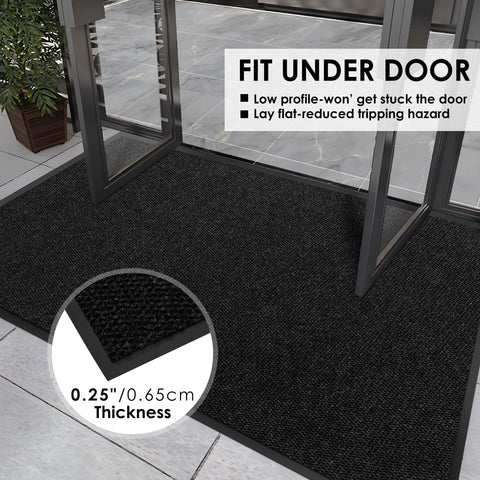 Morefany low-profile 0.35-inch mat fits under doors without snagging.