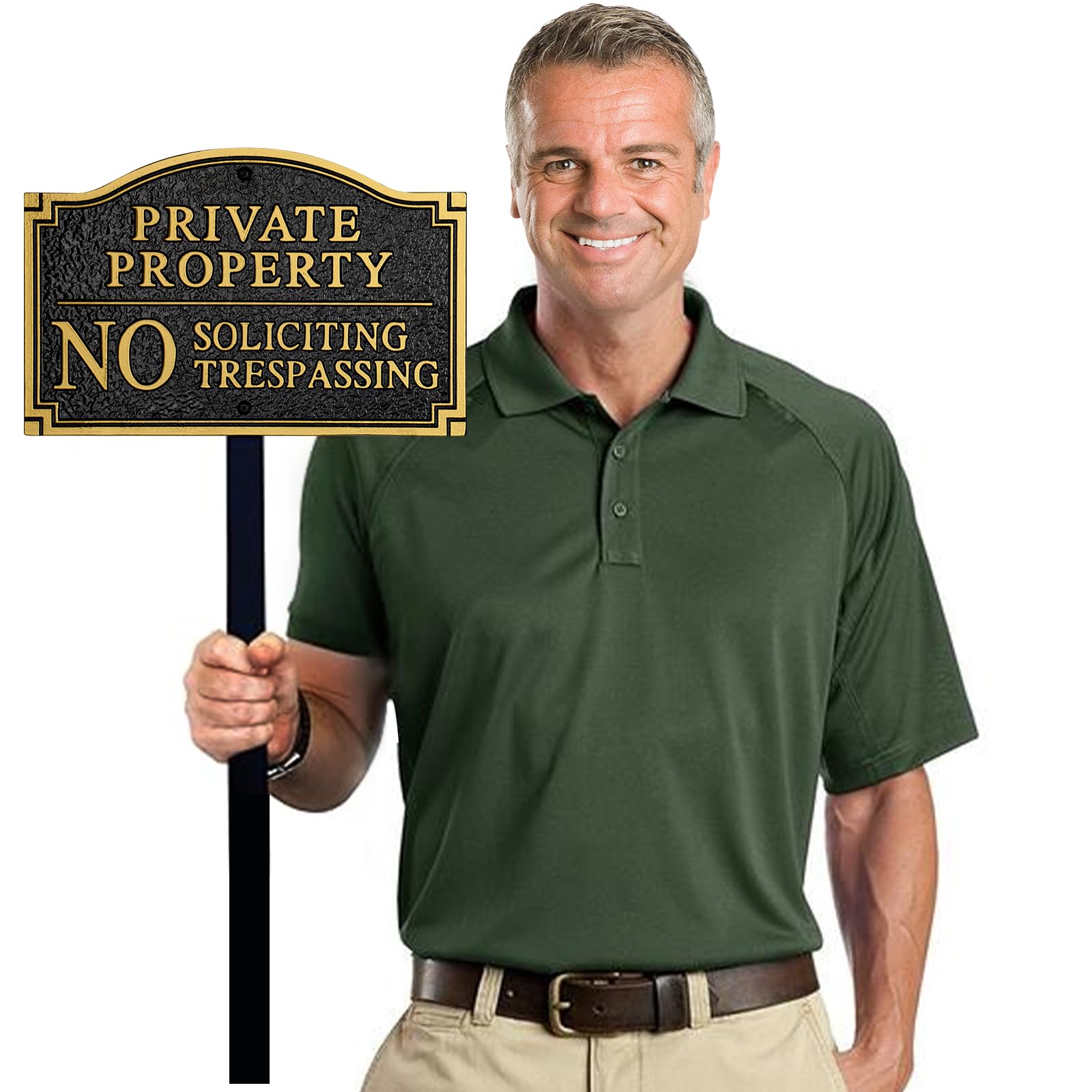 Morgtta 11.5x7.5 sign with 31.5 inch stakes for secure mounting.