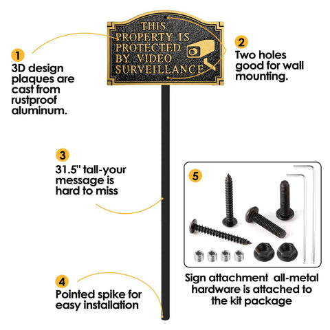 Morgtta sign with stainless screws ensures stable outdoor placement.