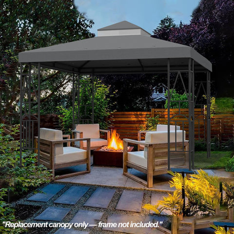 Morikoro 119x119 grey gazebo top fits outdoor gatherings.