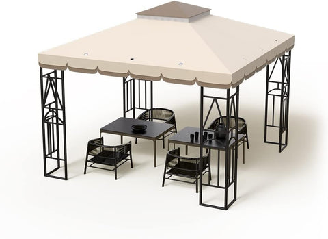 Morikoro beige-brown canopy suitable for patios, yards, and garden events.