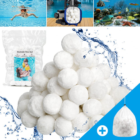 Moritakk filter balls pack for pool filtration showing reusable upgrade