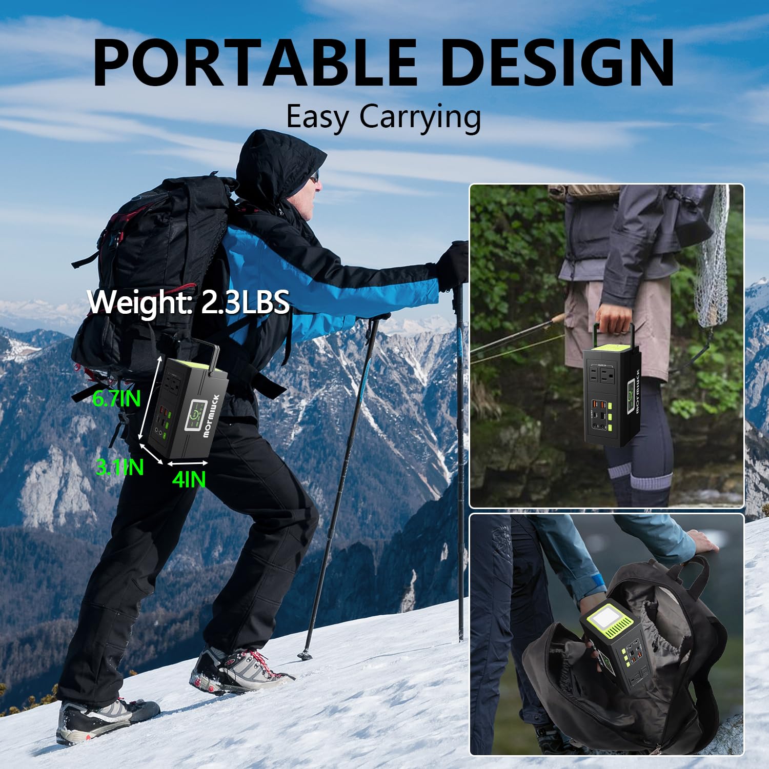 Mormluck AC outlets enable charging laptops and cameras anywhere