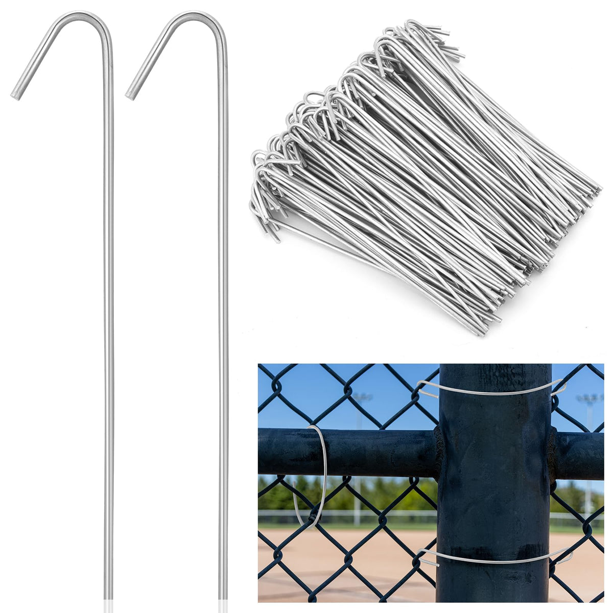 MorningRo 200-piece pack of chain-link fence ties for large fencing projects.