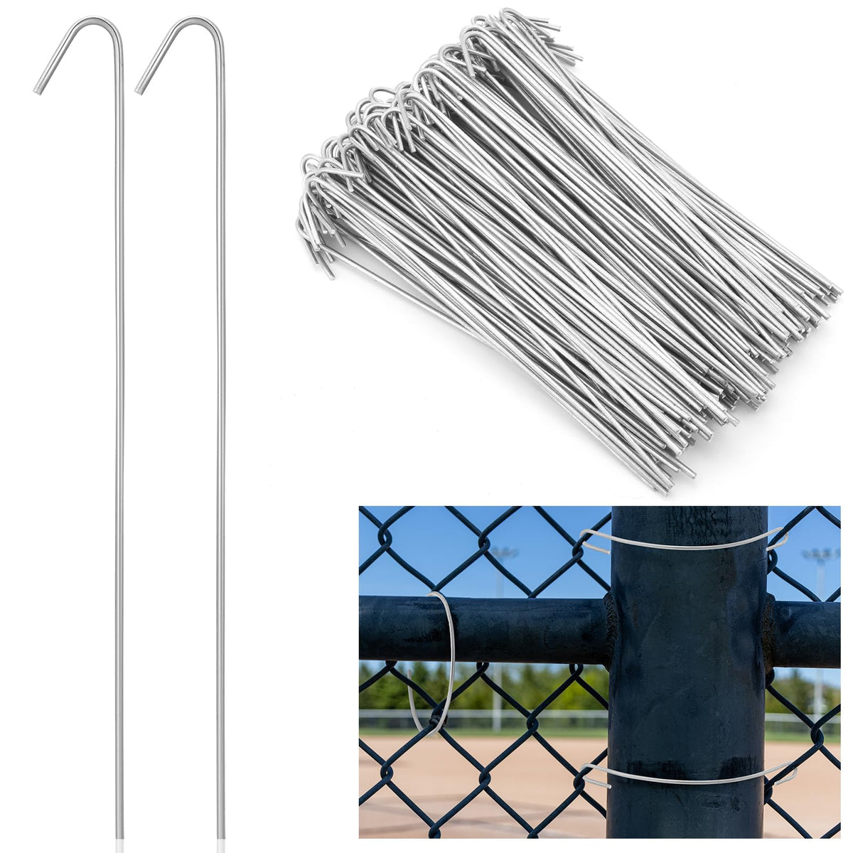 MorningRo 200-pcs chain-link wire ties pack for durable fence installation.