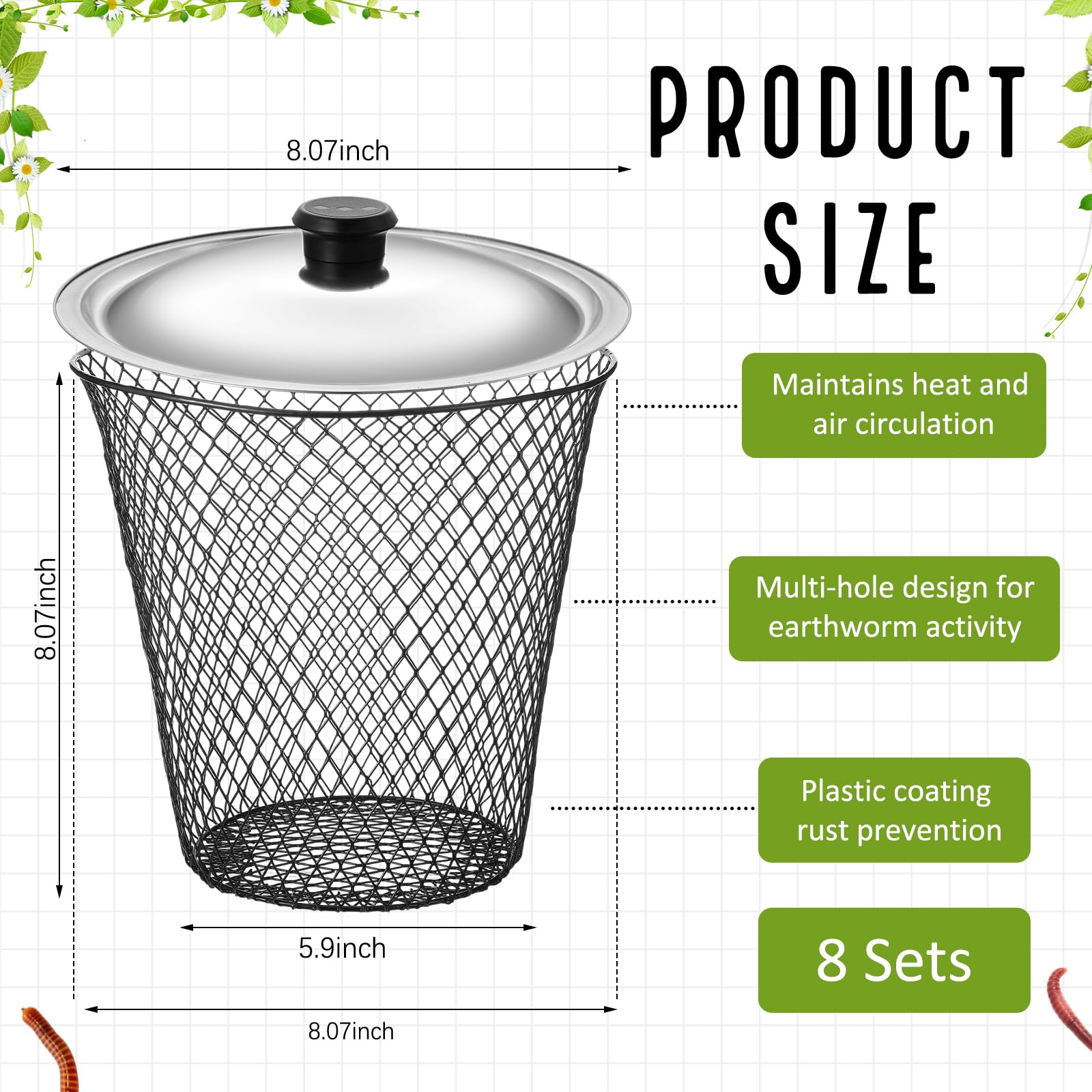 MorningRo compact worm composter bin with lid for garden-side use.