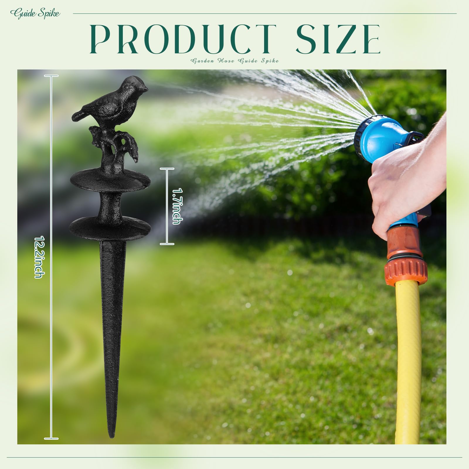 MorningRo 12-inch aluminum hose guide with rolling roller eases maneuvering around garden paths